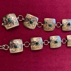 Sterling silver and turquoise belt, purchased in Mexico.